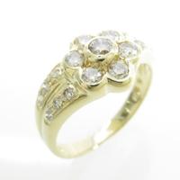 K18YG フラワー ダイヤモンドリング30％引き