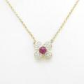 K18YG／K18WG フラワー ルビーネックレス