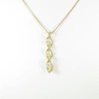 K18YG スリーストーン ダイヤモンドネックレス10％引き