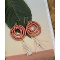 ストローフープタッセルピアス/4カラー