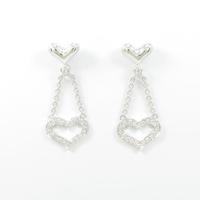 18KWG／K18WG ハート ダイヤモンドピアス