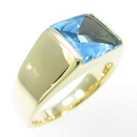 K18YG ブルートパーズリング