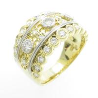 K18YG／PT ダイヤモンドリング