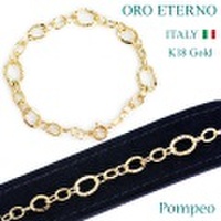 【ORO ETERNO】18K 18金 ブレスレット レディースK18 イエローゴールド 18cm Pompeo（ポンペオ)（BA3016）ゴールドジュエリー イタリアンジュエリー 【ギフト】【送料無料】【参考小売価格108,000円】