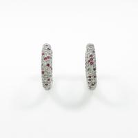 K18WG ピンクサファイヤピアス