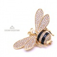 ブローチ ミツバチ 蜂 ゴールド ラインストーン