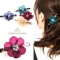 ヘアクリップ　フラワー　べっ甲　ダッカール　細め　クリップ　ヘアアクセサリー　シンプル　ヘアアクセ　ブラック　ベージュ　レッド　ネイビー　大人可愛い　ヘアピン　ヘアクリップ　クリップ　ヘアアクセサリー　ヘアアレンジ　結婚式　二次会　上品　クリップ