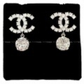 2018 春夏 新作 CHANEL シャネル ココマーク クリアラインストーン ピアス シルバー A58345 新品