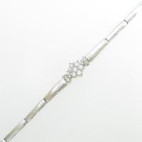 K18WG フラワー ダイヤモンドブレスレット