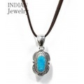 INDIAN JEWELRY ターコイズを使用したナバホ族アーティストの作品『NAVAJO SIVER PENDANT TURQUOISE』【アメカジ・ネイティブ】IJ-134