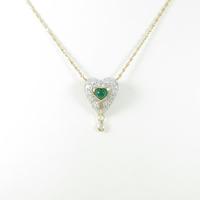PT／K18YG ハート エメラルドネックレス10％引き