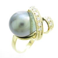 K18YG クロチョウパールリング