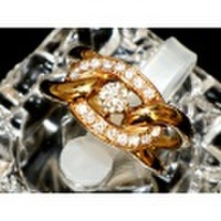 ☆誕生石4月新着【K18YG イエローゴールド】 指輪 リング ダイヤモンド0.44ct 7.7ｇ 11号 レディース 09175-0