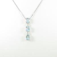 K18WG アクアマリンネックレス