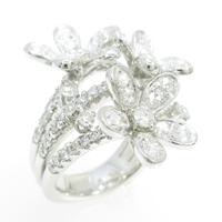 750WG フラワー ダイヤモンドリング