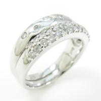 K18WG ダイヤモンド ピンキーリング