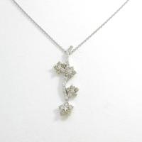 K18WG フラワー ダイヤモンドネックレス