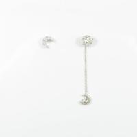 PT 2WAY ムーン ダイヤモンドピアス