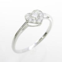 K18WG ハート ダイヤモンドリング