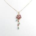 K18PG／K18WG フラワー ルビーネックレス