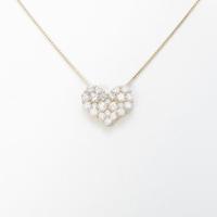 K14PG／K18PG ハート パヴェ ダイヤモンドネックレス