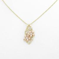 14KYG／K18YG／14KPG フラワー ダイヤモンドネックレス30％引き