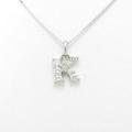 K18WG イニシャルK ダイヤモンドネックレス