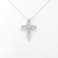 K18WG クロス ダイヤモンドネックレス