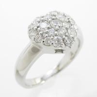 K18WG ハート パヴェ ダイヤモンドリング30％引き