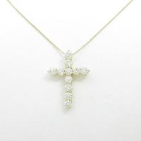 K18YG クロス ダイヤモンドネックレス