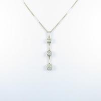 K18YG スリーストーン ダイヤモンドネックレス