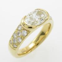 K18YG ダイヤモンドリング 1．128ct・L・SI2・オーバルカット30％引き