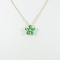 K18YG フラワー グリーンガーネットネックレス20％引き