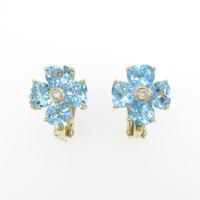 K18YG フラワー ブルートパーズピアス10％引き