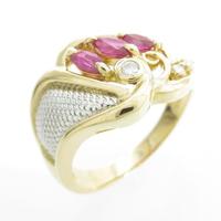 K18YG／PT ルビーリング