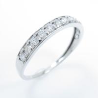 【リメイク】K18WG ハーフエタニティ ダイヤモンドリング