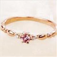 【送料無料】K10ピンクゴールドピンクサファイアリング