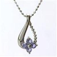 【送料無料】K18ホワイトゴールドタンザナイトネックレス