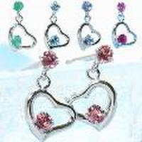 ジェムケリーPlus-プリュス-石が選べる！K14ホワイトゴールドオープンハートピアス