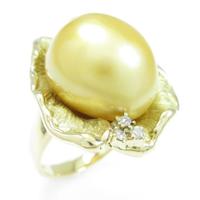 K18YG シロチョウパールリング