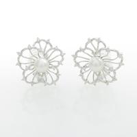 タサキ フラワー アコヤパールイヤリング