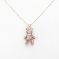 750PG／750WG／750BG／K18PG ベア ピンクサファイヤネックレス