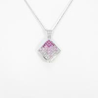 K18WG カラーストーンネックレス