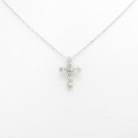 K18WG クロス ダイヤモンドネックレス