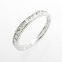 K18WG ハーフエタニティ ダイヤモンドリング