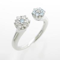 K18WG フラワー ダイヤモンドリング