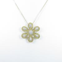 K18YG／K18WG フラワー ダイヤモンドネックレス