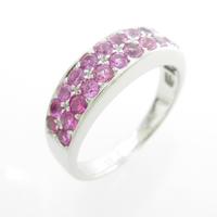 K18WG ピンクサファイヤリング