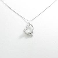 K18WG ハート ダイヤモンドネックレス