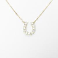 【新品】K18YG ホースシュー ダイヤモンドネックレス20％引き